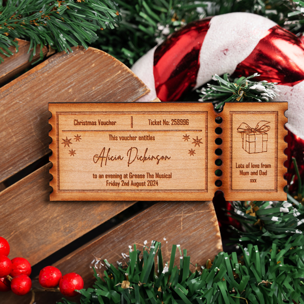 Wooden Personalised Christmas Gift Token