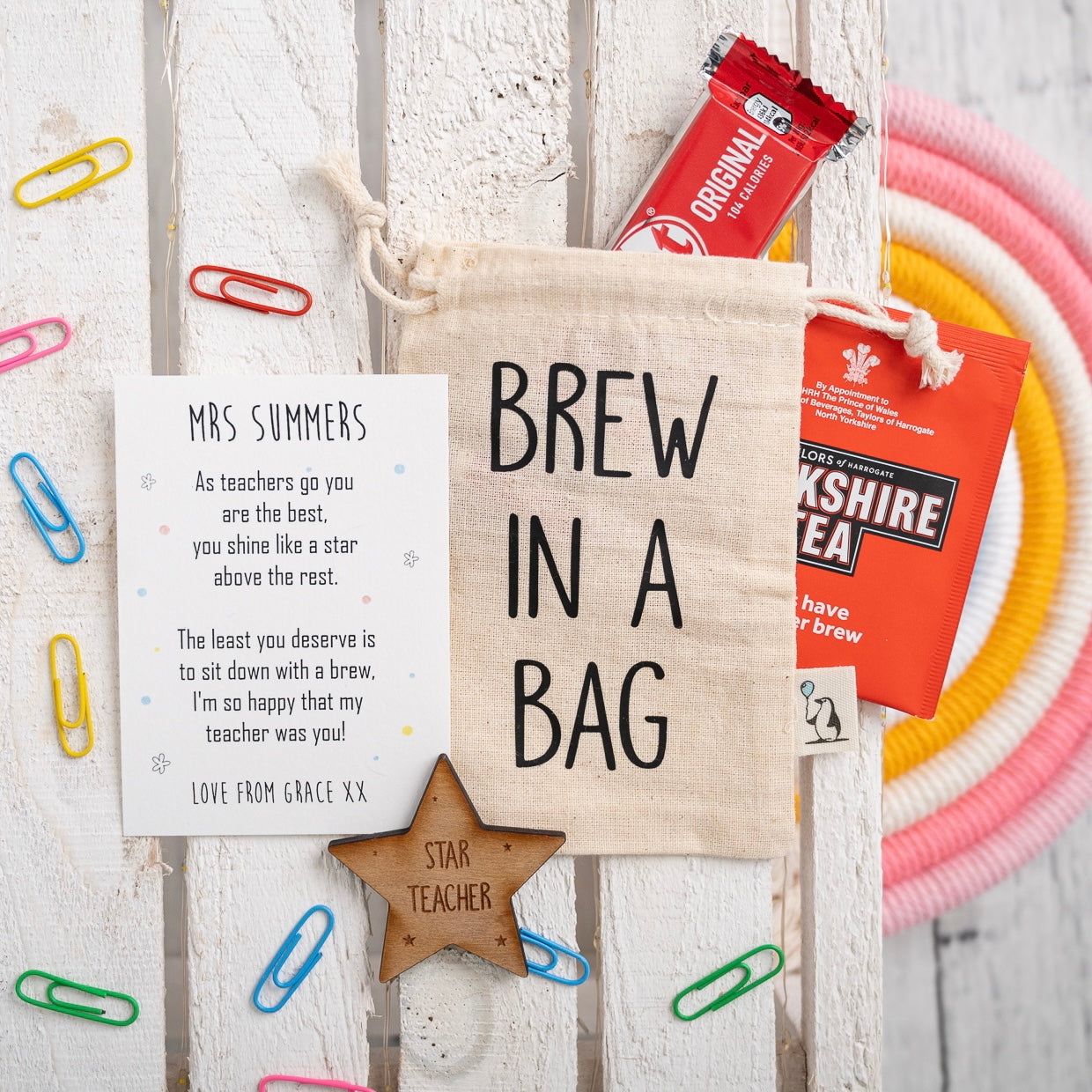 Brew in a Bag Teacher Gift with Personalised Poem