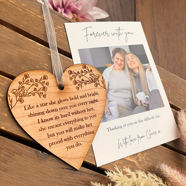 Mother's Day Memory Wooden Heart & Picture Card