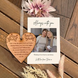 Mother's Day Memory Wooden Heart & Picture Card