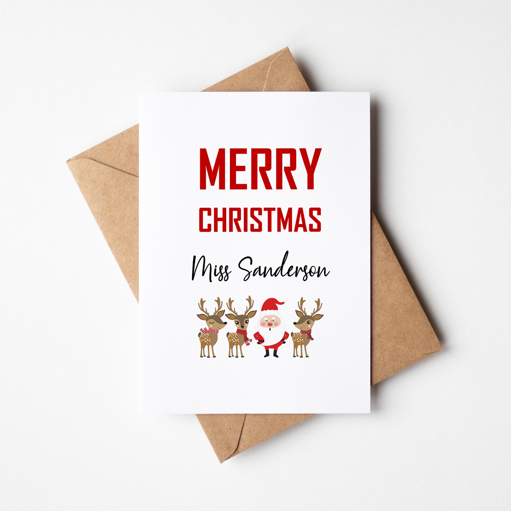 Santa and Reindeer Personalised Card