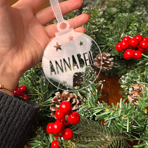 Clear Acrylic Star Name Bauble