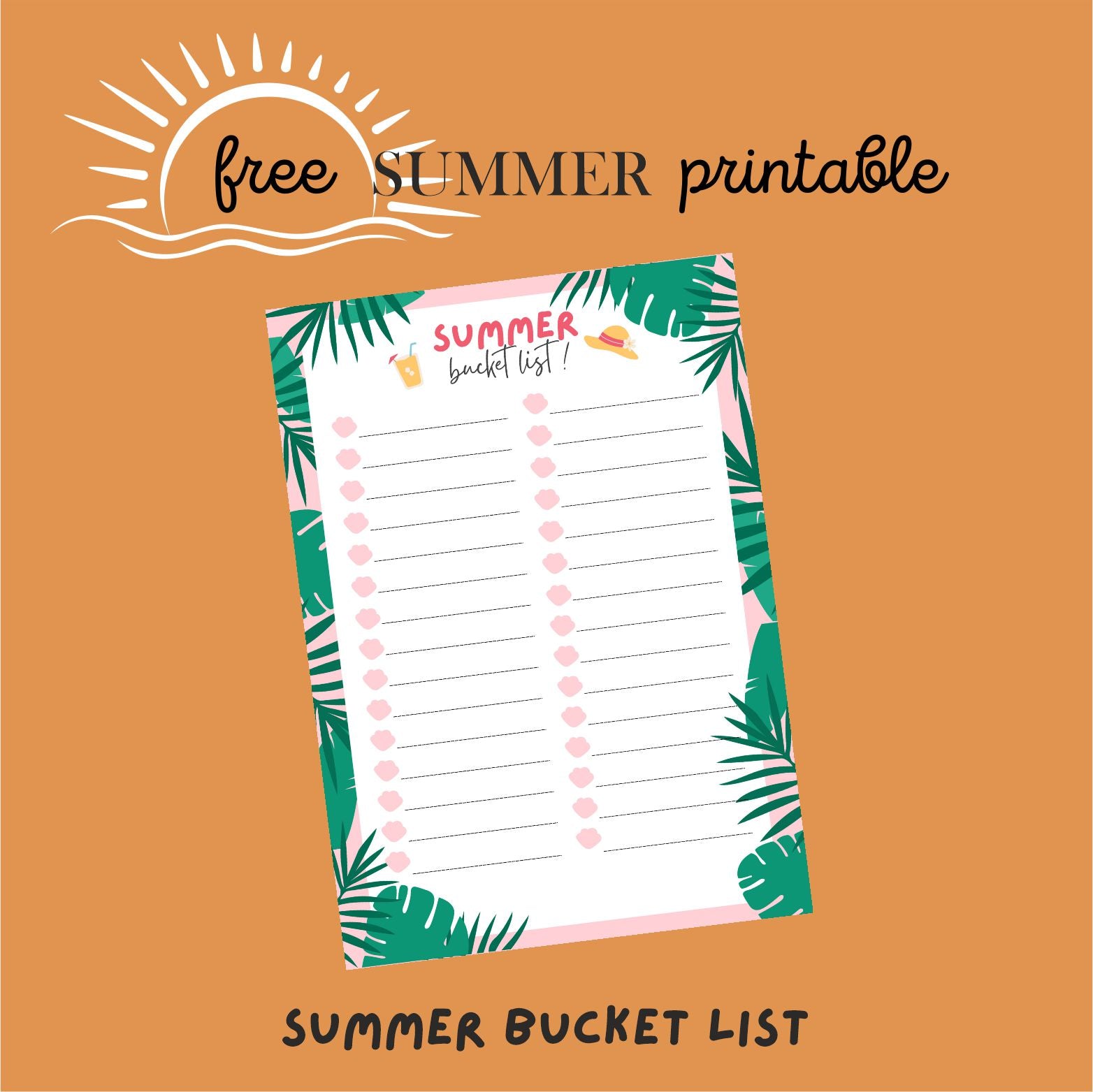 Summer Bucket List - Free Digital Download
