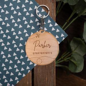 Wooden Travel Essential Bag Tag