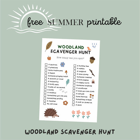 Woodland Scavenger Hunt - Free Digital Download