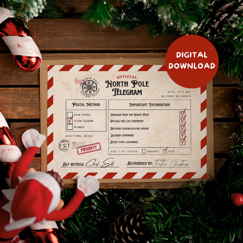 DIGITAL DOWNLOAD - CHRISTMAS EVE NICE LIST CONFIRMED TELEGRAM