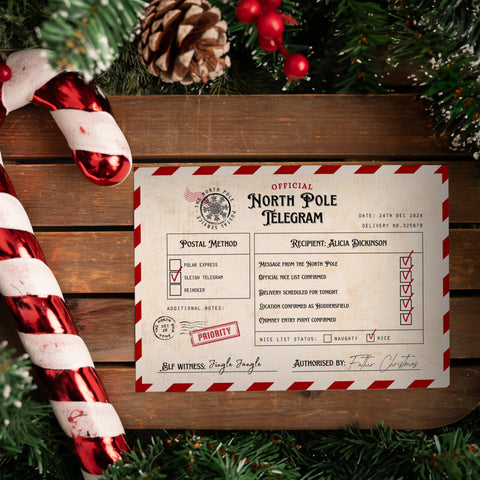 Christmas Eve Nice List Approved Telegram From The North Pole