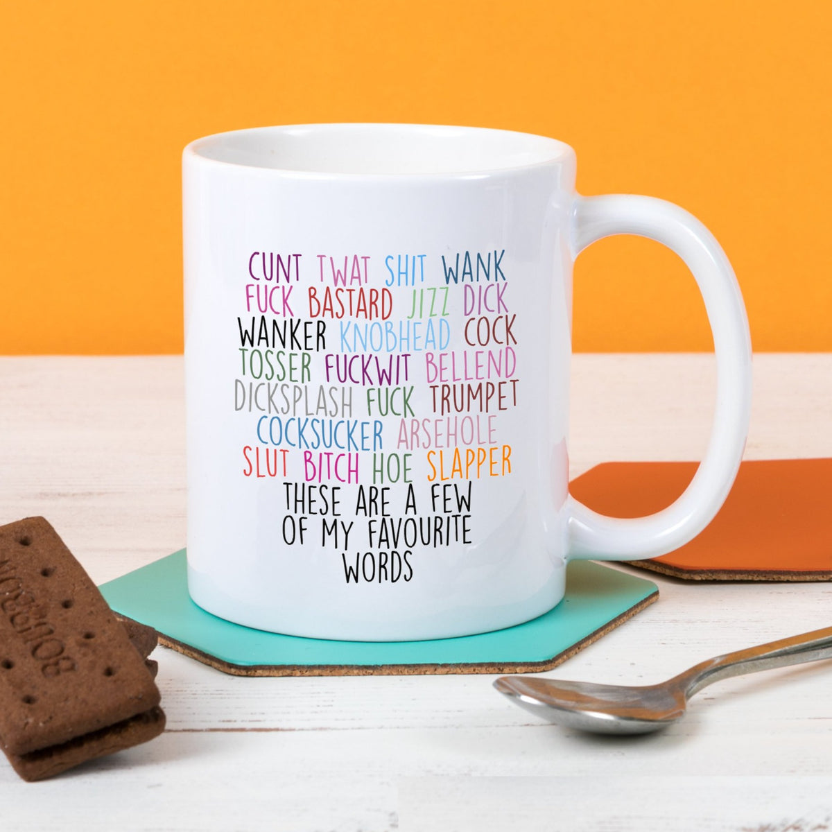 Favourite Words Mug – Porky Penguin