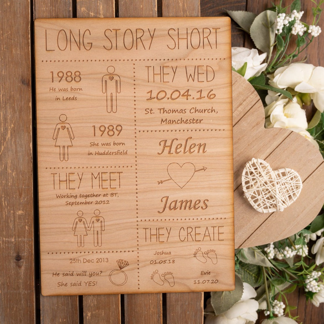 Long Story Short with Children Wooden Plaque