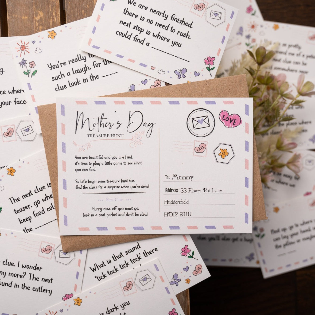 The Personalised Mother's Day Treasure Hunt with Postcard