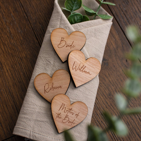 Wooden Heart Wedding Place Names