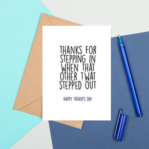 Stepping in - Stepdad Father's Day Card