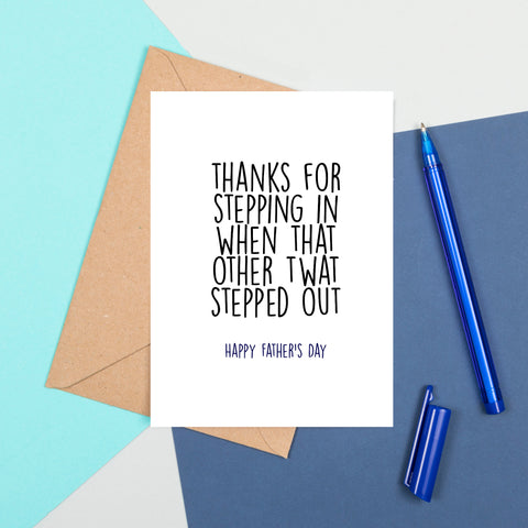 Stepping in - Stepdad Father's Day Card