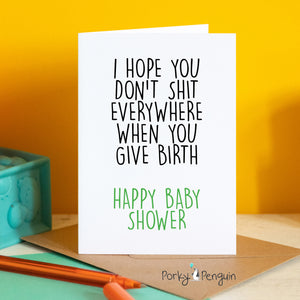 Shit Everywhere Baby Shower Card