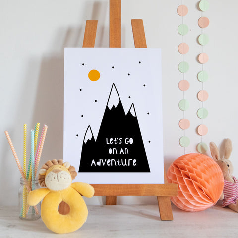 Let's Go On An Adventure Scandi Style Nursery Print