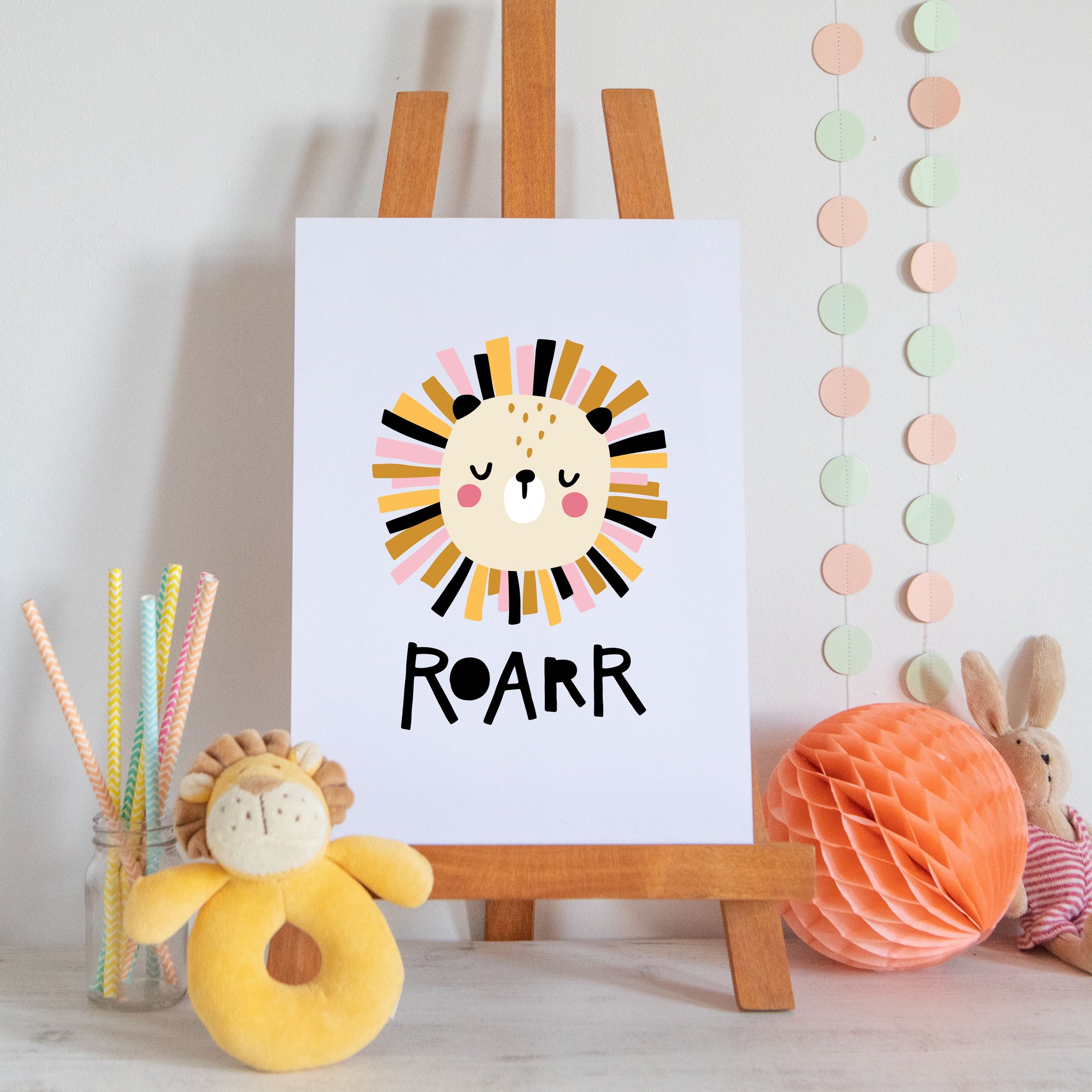 Roar Lion Scandi Style Nursery Print