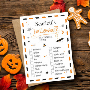 Personalised Halloween Scavenger Hunt