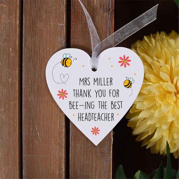 Personalised Bee Headteacher Heart