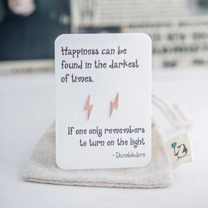 Dumbledore Quote Earrings - Rose Gold