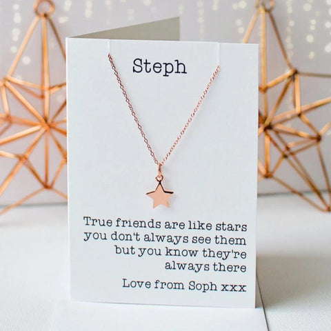 Friends Are Like Stars Necklace - Rose Gold