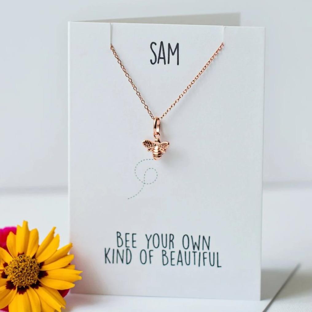 Bee Your Own Kind Of Beautiful Rose Gold Vermail Necklace