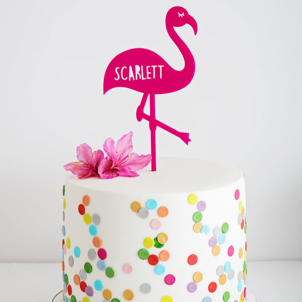 Personalised Flamingo Cake Topper