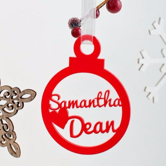 Double Name Personalised Tree Decoration
