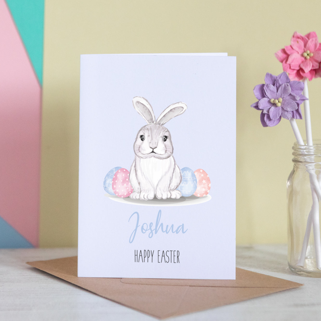 Easter Bunny & Eggs Card