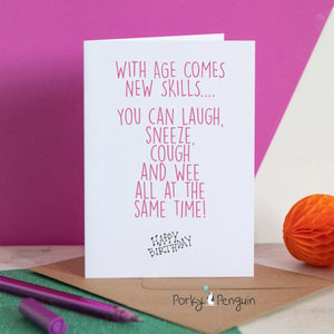 Cough Laugh & Sneeze Birthday Card