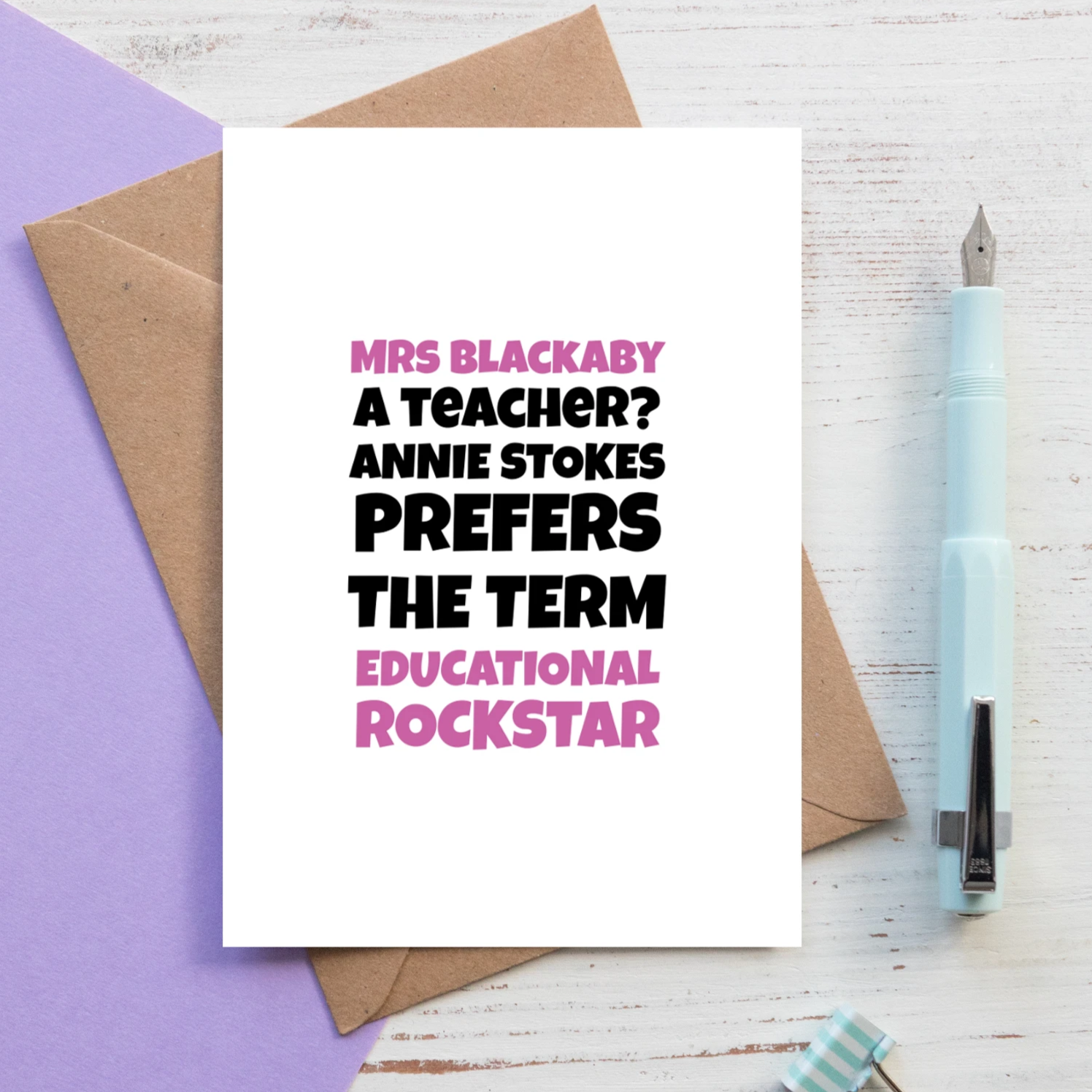 Educational Rockstar Personalised Teacher Card