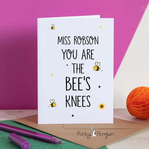 Bee's Knees Teacher Card