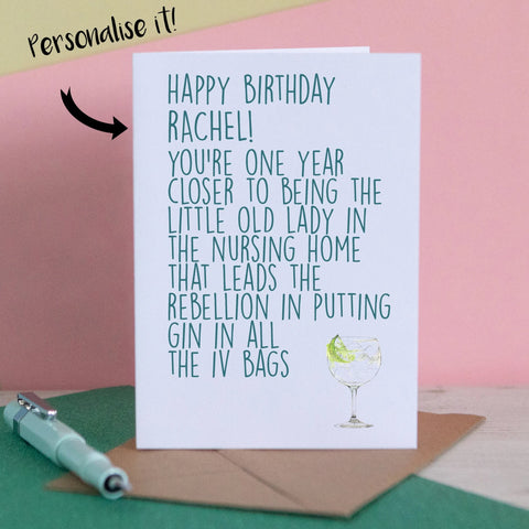 Rebellion in the nursing home - Personalised Gin