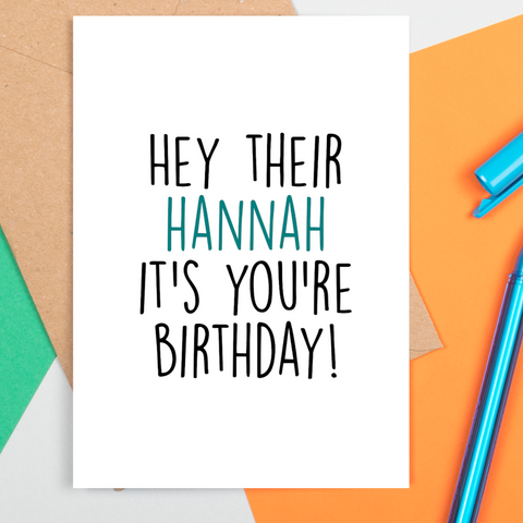 Grammar Police Birthday Card