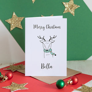 Personalised Christmas Reindeer Card