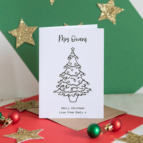 Colour in your Own Christmas Tree Card