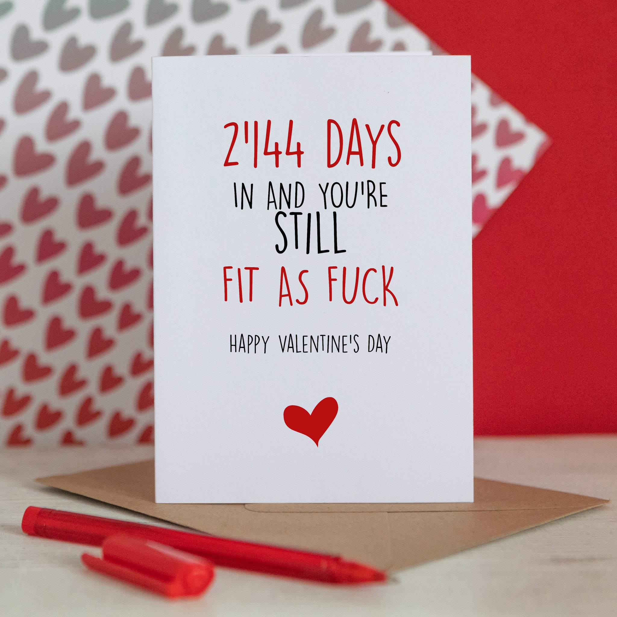 Number of Days Valentine's Card