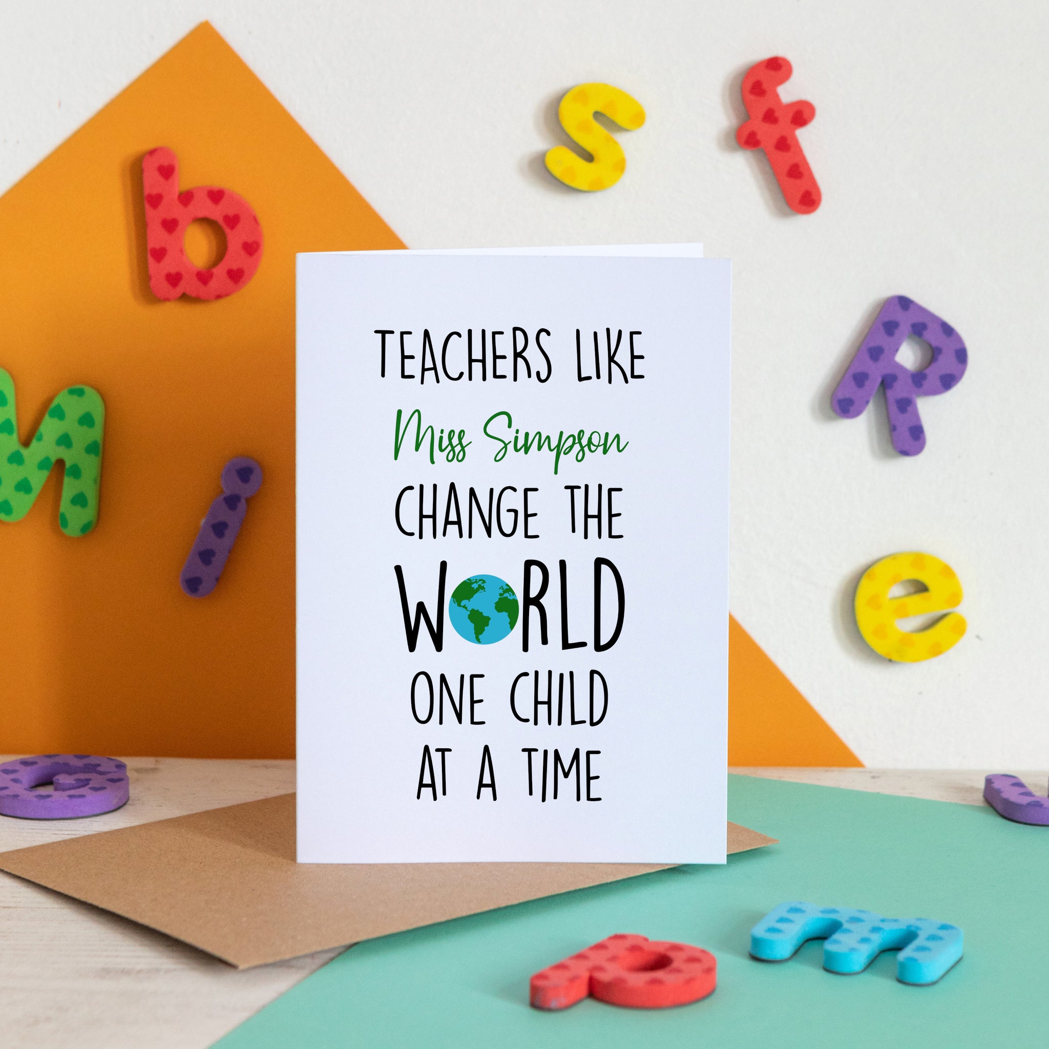 Change The World Teacher Card
