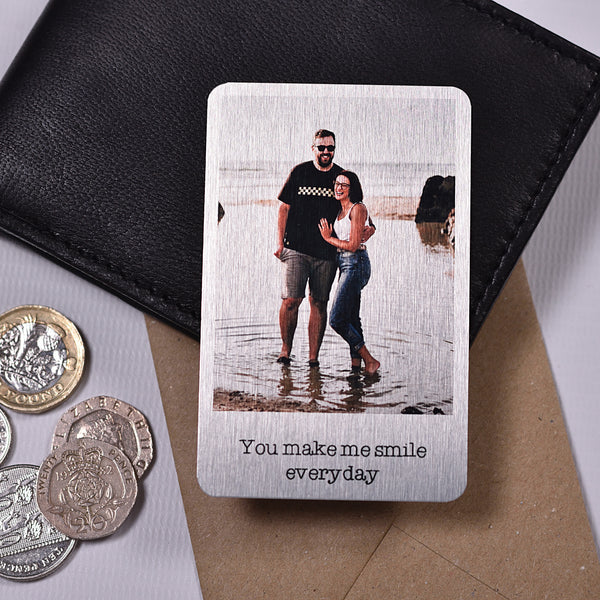 Aluminium Everlasting Wallet Photo Card With Wording