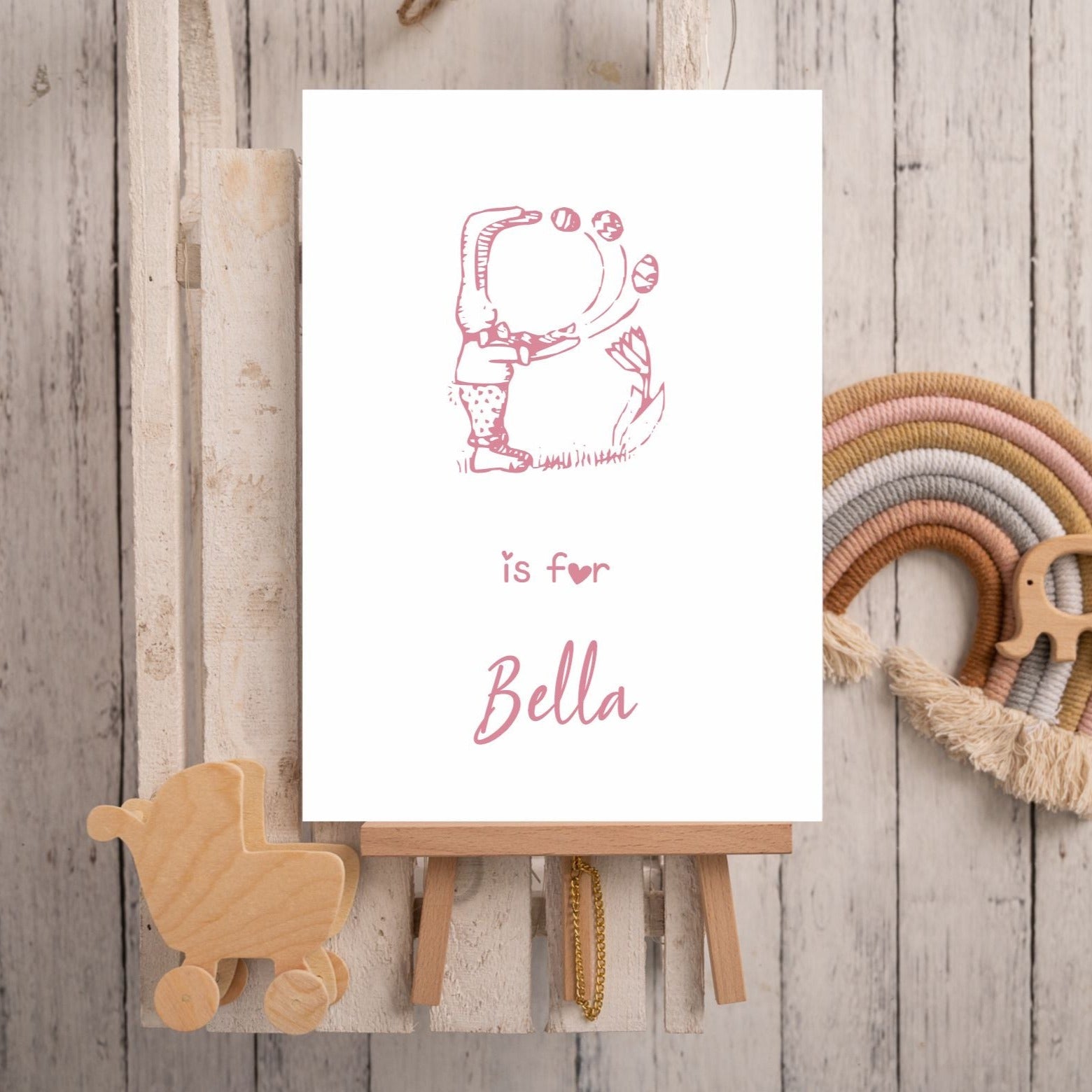 Bunny Initial Nursery Print