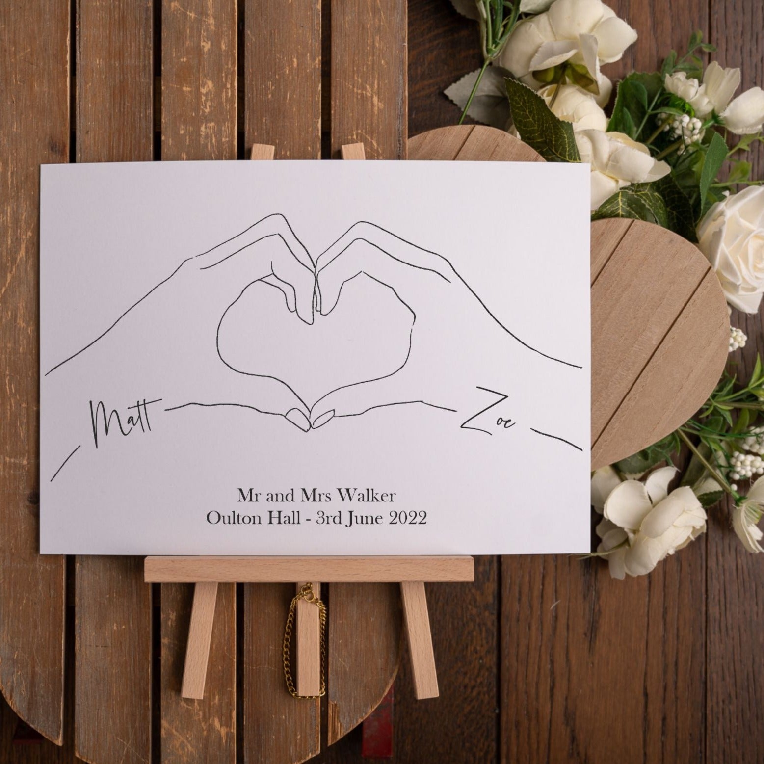 Love Heart Hands Wedding Gift Print