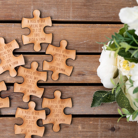 Wooden Jigsaw Table Favours or Magnets