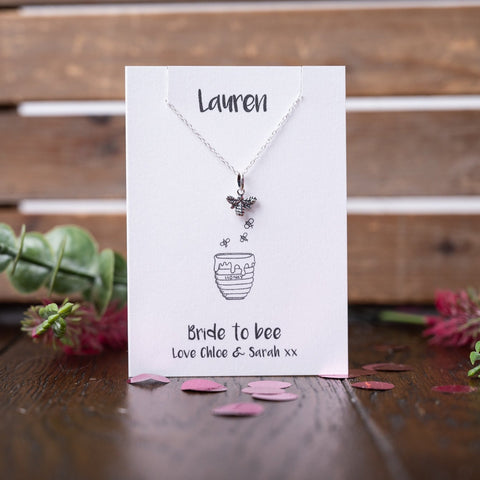 'Bride to Bee' Sterling Silver Bee Necklace
