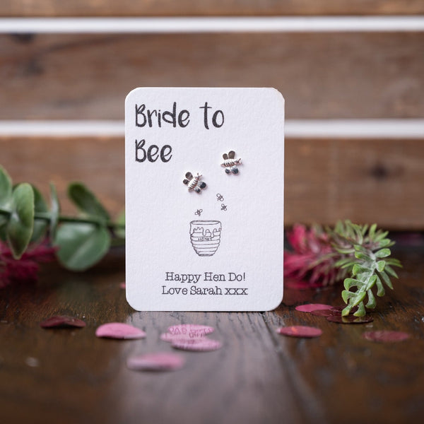 'Bride to Bee' Sterling Silver Bee Earrings