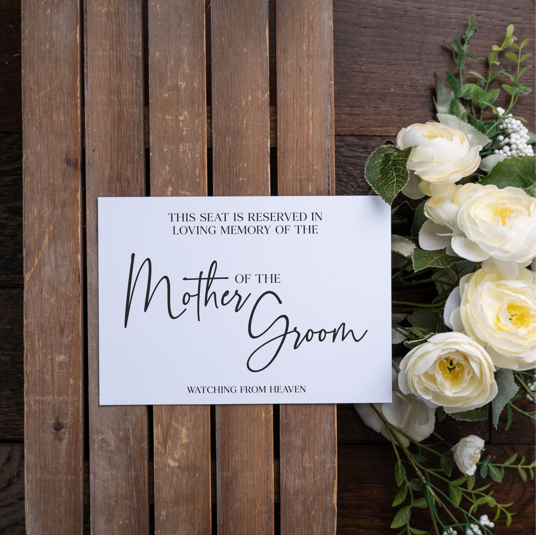 Loving Memory Mother of the Groom Sign