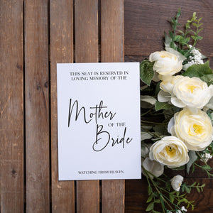 Loving Memory Mother of the Bride Sign