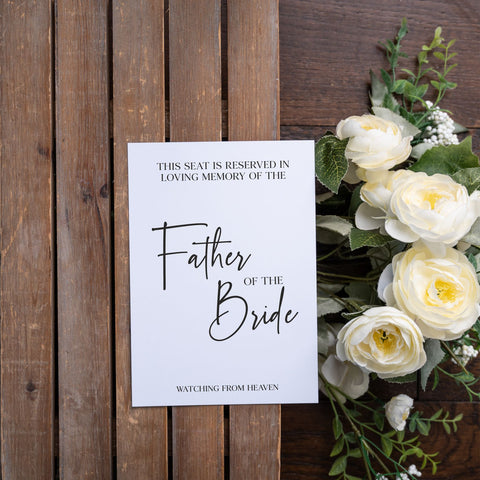 Loving Memory Father of the Bride Sign