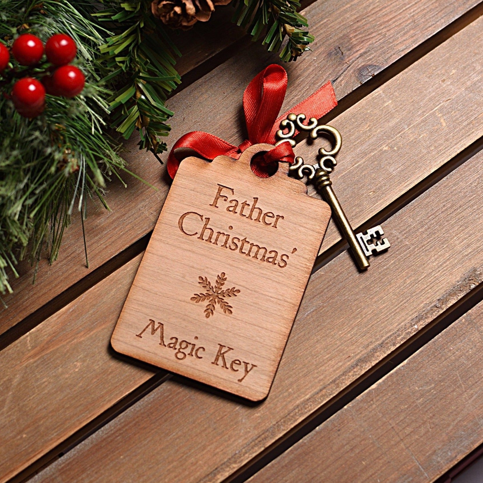 Wooden Christmas Magic Key