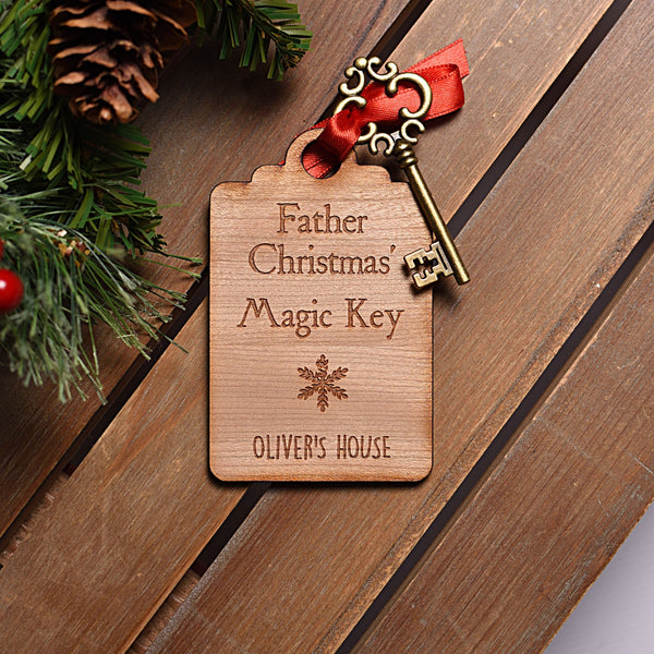 Personalised Wooden Christmas Magic Key