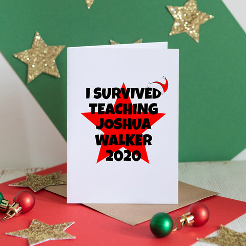 I Survived Teacher Christmas Card