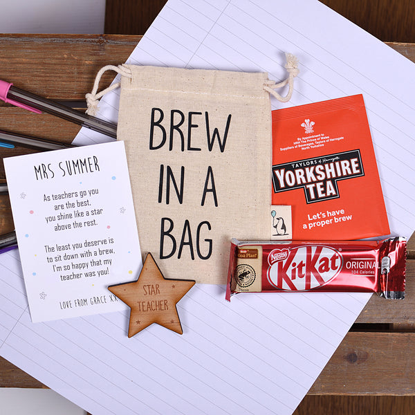 Brew in a Bag Teacher Gift with Personalised Poem
